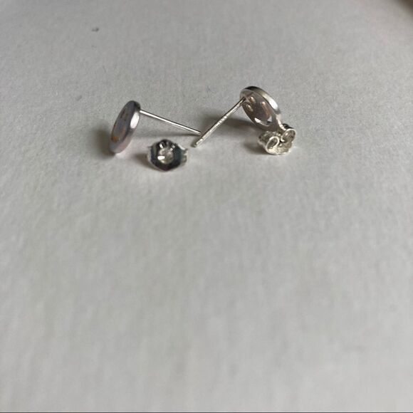 𝅺STERLING Silver Smile Emoji Earrings - Picture 4 of 8